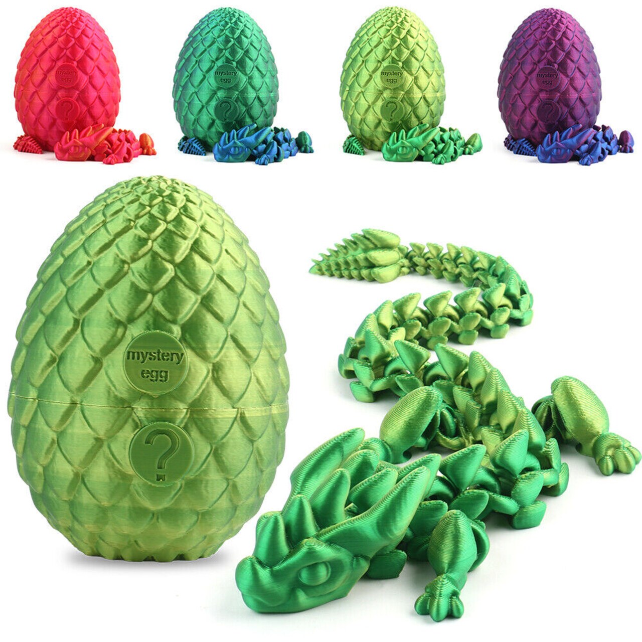 Kitcheniva 3D Printed Dragon in Egg Crystal Full Articulated Fidget Toys